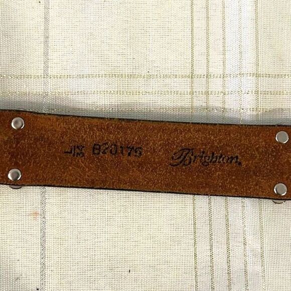 Brighton Vintage Brown Hand-Tooled Leather Belt - Size Large - Picture 6 of 6